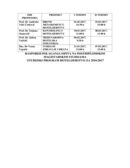 raspored polaganja ispita na postdiplomskim magistarskim