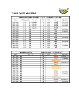 Kalendar TSV zima 2016-2017g