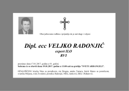 Dipl. ecc VELJKO RADONJIĆ