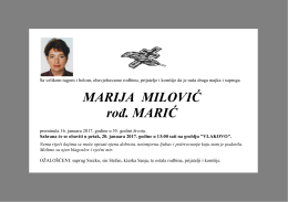 MARIJA MILOVIĆ rođ. MARIĆ