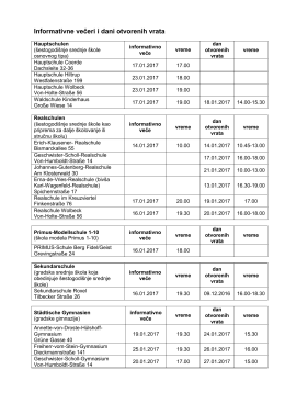 Infoabende und Tage der offenen T&uuml;r