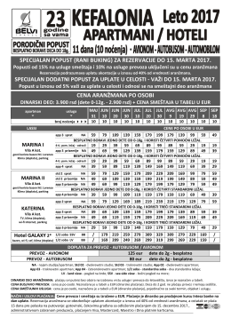specijalan popust (rani buking) za rezervacije do 15