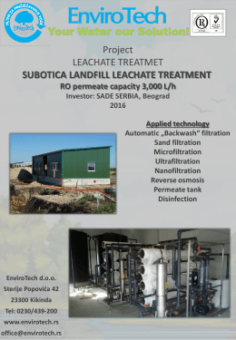 Project LEACHATE TREATMET SUBOTICA LANDFILL