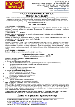 Želimo Vam prijatno i ugodno putovanje
