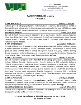 SANKT PETERBURG u aprilu