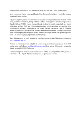 OBAVJE&Scaron;TENjE ZA JAVNOST