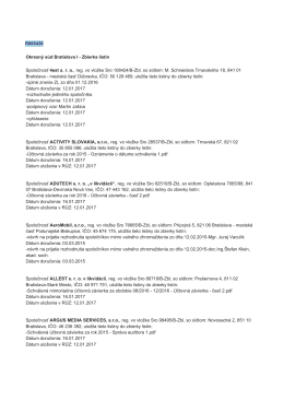 R005436 Okresn&ecirc; s&uacute;d Bratislava I 0 Zbierka list&iacute;n