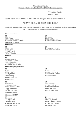 OK MO Z5, Z9-pozvánka