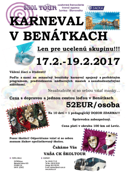 KARNEVAL V BENÁTKACH KARNEVAL BENÁTKACH ENÁTKACH