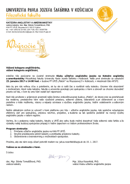 Úvodné stretnutie Klubu učiteľov anglického jazyka