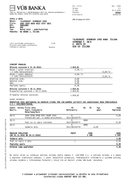 Výpis z dotačného účtu 11/2016