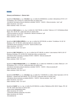 Spoloćnosť AddAC sro, reg. vo vlożke Sro 82135/B.Zbl, so