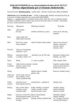 Diétne odporučenie pri zvýšenom cholesterole