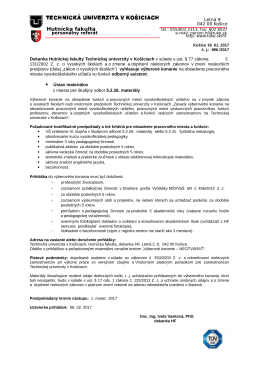 Výberové konanie - odborný asistent na ÚMAT HF