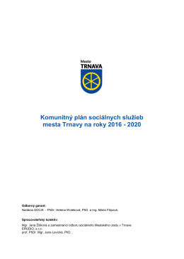 návrh Komunitného plánu sociálnych služieb pre Trnavu