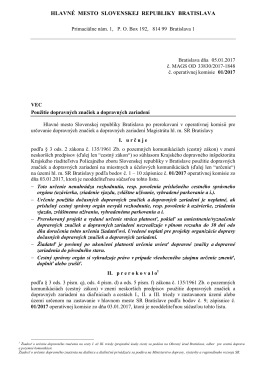 HLAVN&Eacute; MESTO SLOVENSKEJ REPUBLIKY BRATISLAVA