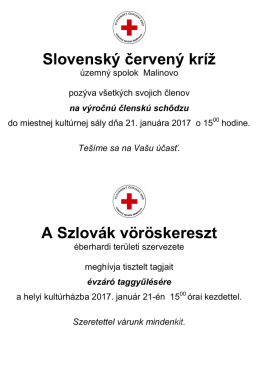 VČS 2017 Červený kríž -pozvánka