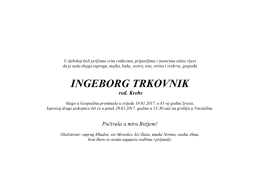INGEBORG TRKOVNIK ro . Krebs