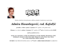 Admira Hasanbegović, rođ. Kafedžić