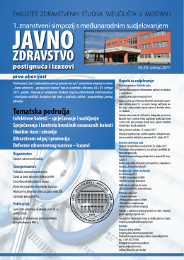 zdravstvo - Fakultet zdravstvenih studija