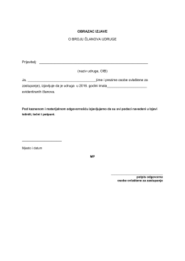 obrazac o broju članova