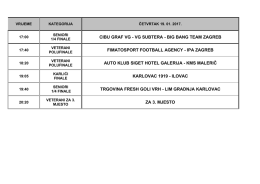 Raspored za 19. 01. 2017 - Nogometni Savez Karlovačke Županije