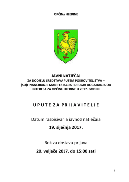 Upute za prijavitelje
