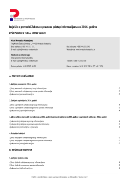 godi&scaron;nje izvje&scaron;će o provedbi zppi za 2016. godinu