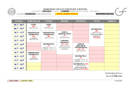 prva godina - Građevinski fakultet Sveučilišta u Mostaru