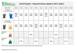 Gornji Kneginec - Raspored odvoza otpada za 2017. godinu