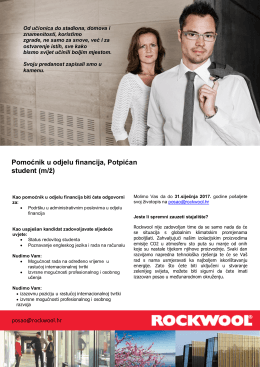 Pomoćnik u odjelu financija, Potpićan student (m/ž)
