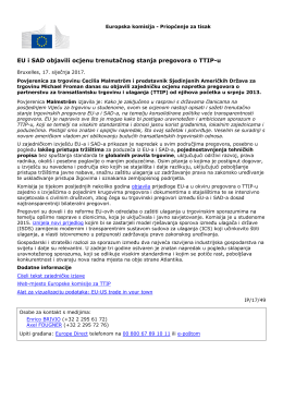 EU i SAD objavili ocjenu trenutačnog stanja pregovora o