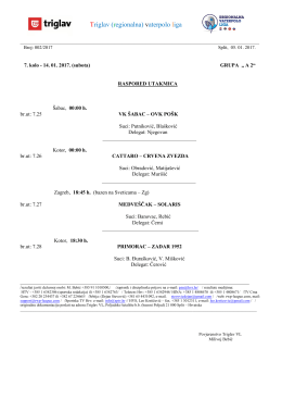 7. kolo - Regionalna vaterpolo liga