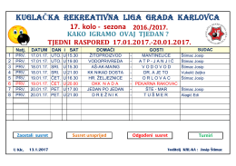 Raspored 17.kolo