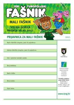 MALI FASNIK 2017 prijavnica - Turistička zajednica grada Velike