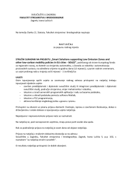 Natječaj za radno mjesto stručnog suradnika na projektu na FSB-u