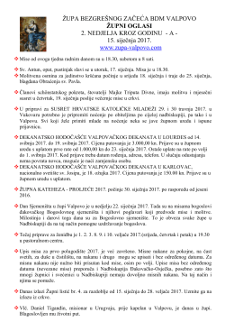 župni oglasi - Župa Valpovo