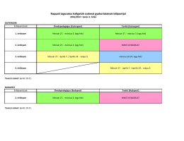 Nappali tagozatos hallgatók szakmai gyakorlatainak időpontjai