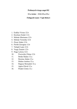 Próbanyelvvizsga angol B2 12.a terme – 12.b-12.a
