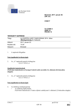 5196/17 pn/ZV/kf 1 GIP 1B 1. A napirend elfogadása Nem