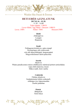 HETI EB&Eacute;D AJ&Aacute;NLATUNK