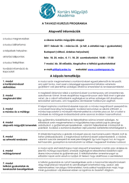Programok - Kortárs Műgyűjtő Akadémia