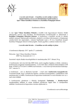 A nevel&eacute;s mint hivat&aacute;s - A katolikus nevel&eacute;s m&uacute;ltja &eacute;s jelene c&iacute;mmel