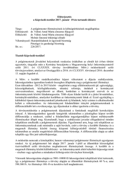 Előterjeszt&eacute;s a K&eacute;pviselő-test&uuml;let 2017. janu&aacute;r 19-&eacute;n