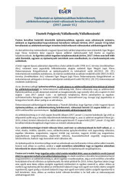 Tájékoztató az építményadó bevallással kapcsolatos