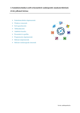 Sz&aacute;m&iacute;t&aacute;stechnikai szoftver&uuml;zemeltető (OKJ 52 4641 03)