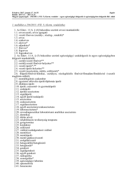 1. mell&eacute;klet a 256/2013. (VII. 5.) Korm. rendelethez 1. Az E&uuml;tev. 11/A