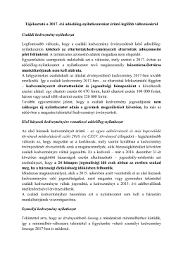 T&aacute;j&eacute;koztat&oacute; a 2017. &eacute;vi ad&oacute;előleg-nyilatkozatokat &eacute;rintő