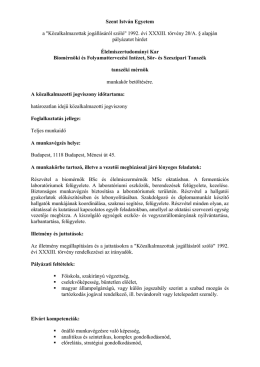 tansz&eacute;ki m&eacute;rn&ouml;k - Szent Istv&aacute;n Egyetem