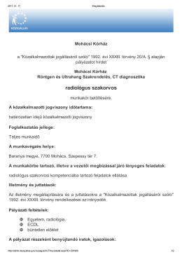 radiol&oacute;gus szakorvos